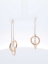 14k Yellow Gold Interlinked Circles Threader Earrings 1.4 Grams Fw0626sxdu