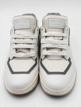 Prada White Leather & Mesh Sneakers Size 39 Eb1225lrxdu