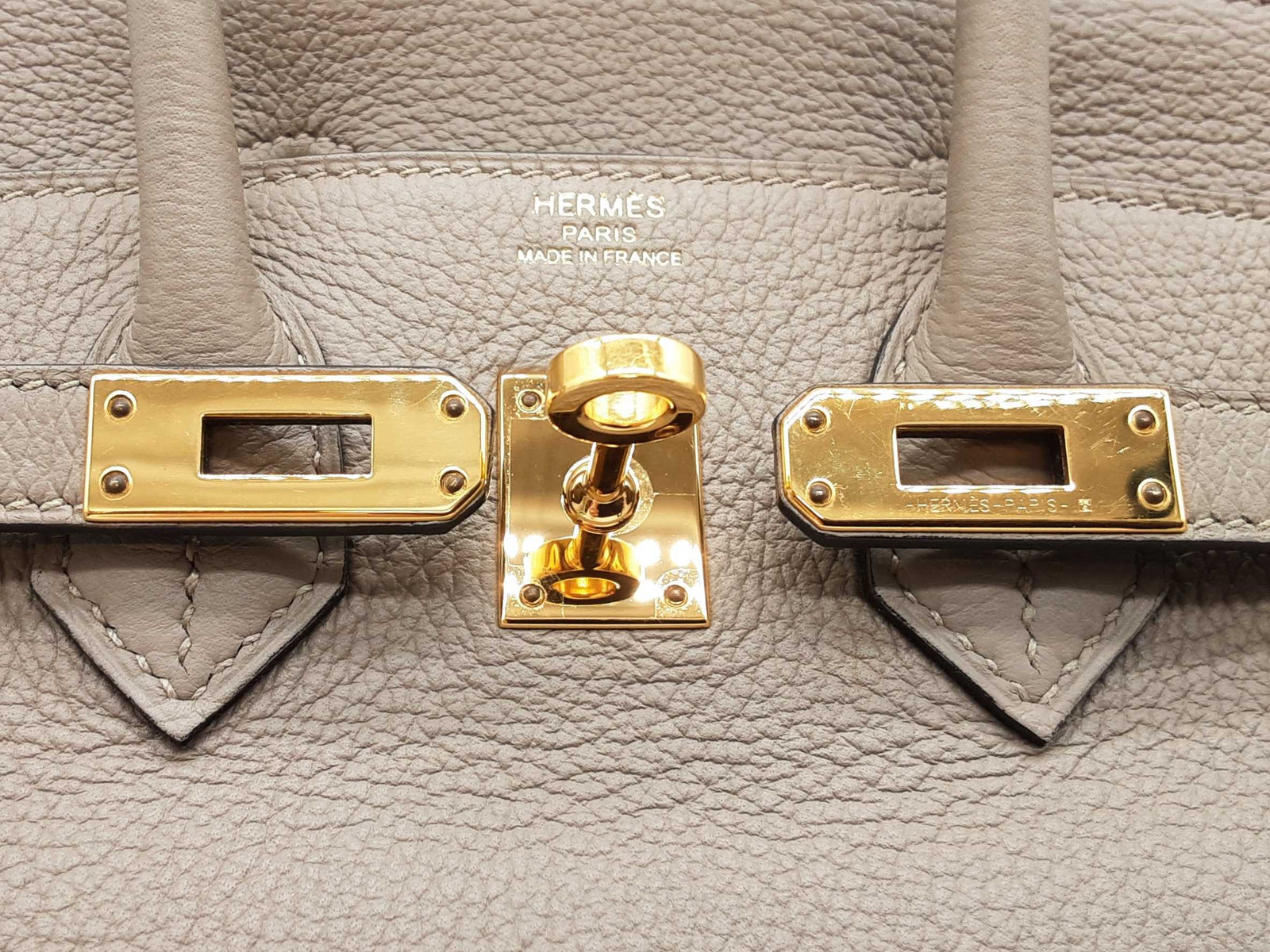 Hermes Birkin 25 Gris Asphalte Gray Togo Gold Hardware Handbag