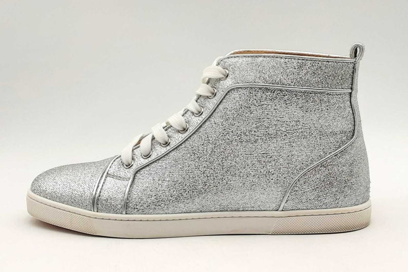 Christian Louboutin Silver Bip Bip Orlato Flat Lurex Sneakers Size 41 Eb125oxzsa