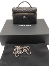 Chanel Caviar Quilted Top Handle Vanity Case With Chain Eb1225orxzdu