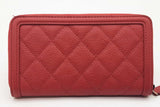 Chanel Red Quilted Caviar Leather Filigree Zip Around Wallet Eb0126pxzde