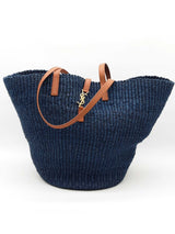 Yves Saint Laurent Panier Blue Raffia Tote Bag Eb0526cxzde