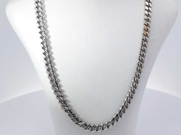 14k White Gold 36.2g Solid Cuban Chain 26 In Aa0725lexzsa