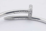 Cartier 18k White Gold Juste Un Clou Bracelet Diamonds 31.7g Size 16 Eb326wrxzsa