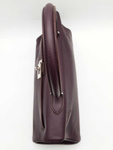 Hermes Jpg Kelly 42cm Raisin Purple Clemence Palladium Handbag Do0925lxzxzde