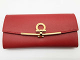 Salvatore Ferragamo Gancini Red Leather Continental Wallet Do0925lrxde