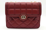 Gucci Deco Burgundy Leather Shoulder Bag Eb0626cxzde