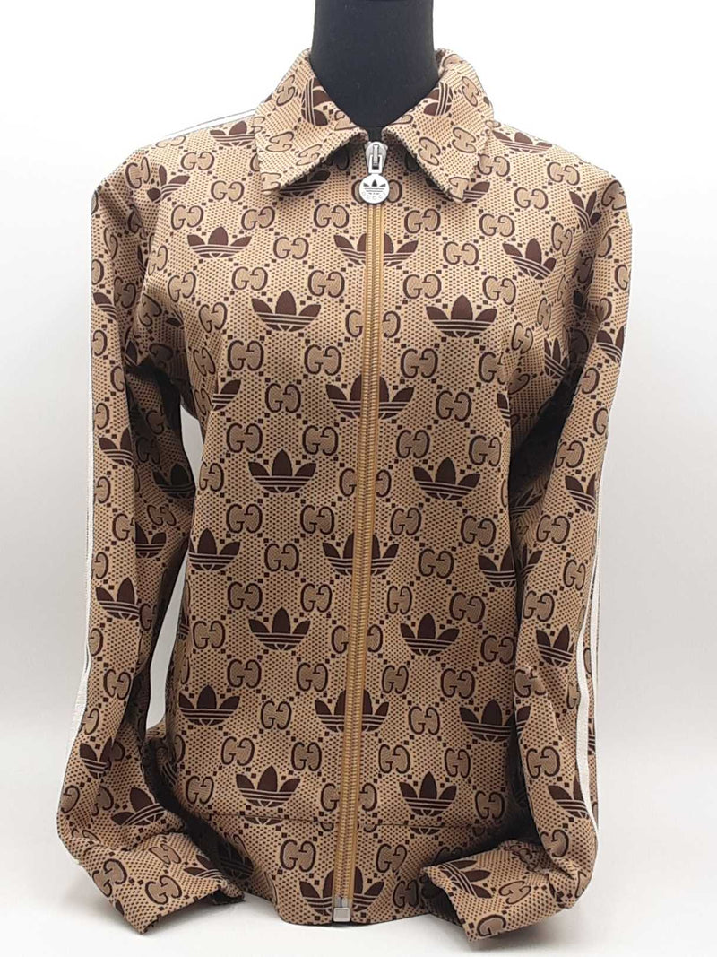 Gucci X Adidas Gg Trucker Suit Set Brown Size Medium Aa0825pezsa