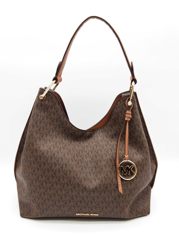 Michael Kors Joan Brown Logo Coated Canvas Shoulder Tote Bag Do0924ixde