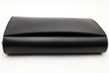 Burberry Hannah Black Leather Chain Wallet Clutch Eb0426wxzsa