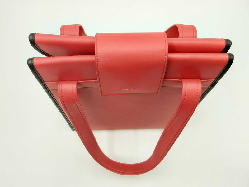 Balenciaga Agneau Classique Brillante Tote In Rouge Tango Leather Fw0125oordu