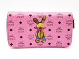 Mcm Pink Bunny Visetos Monogram Print Wallet Sd0726lzxdu