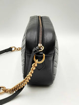 Gucci Gg Marmont Small Black Matelassé Leather Shoulder Bag Fw1224wxzdu