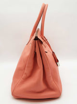 Hermes Birkin 35 Rose Tea Pink Clemence Palladium Handbag Do0825wxzxde