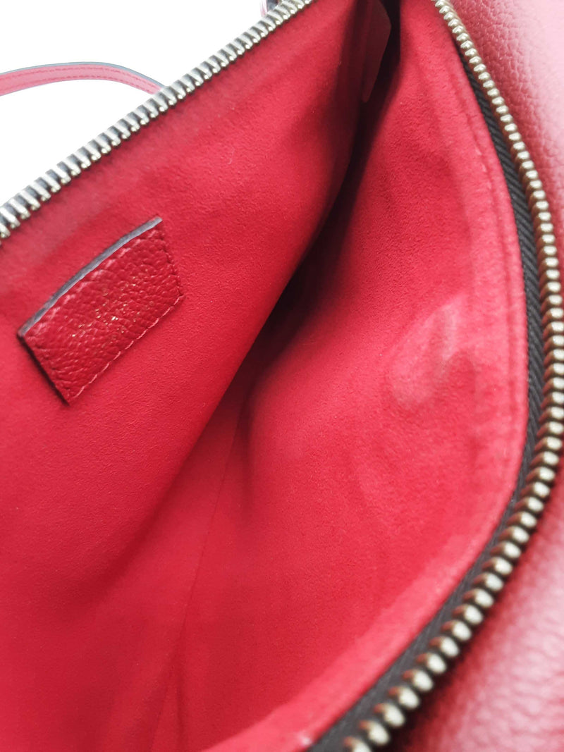 Louis Vuitton Twice Pochette Cherry Red Leather Brown Monogram Crossbody Bag Do0525sxzde