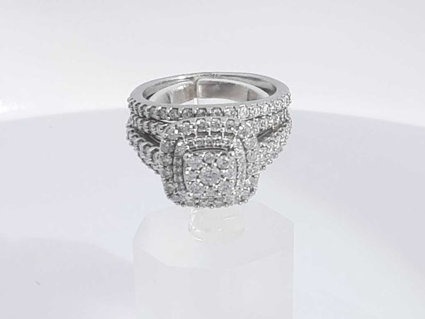 1.06 Cttw Diamond 10k White Gold Ring 6.3 Grams Size 6.5 Aa0725wrzsa