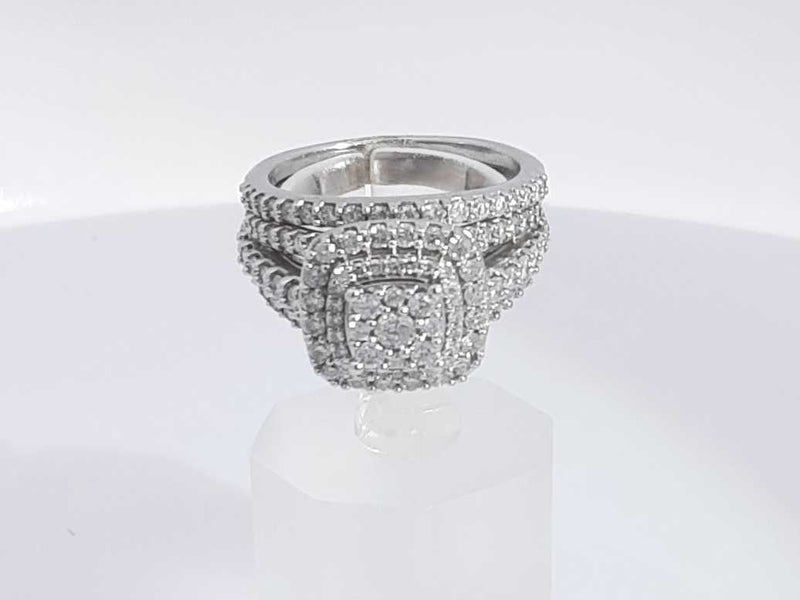 1.06 Cttw Diamond 10k White Gold Ring 6.3 Grams Size 6.5 Aa0725wrzsa