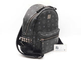 Mcm Stark Side Studs Small Backpack In Black Visetos Coated Canvas Fw0926orxdu
