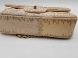 Chanel White & Beige Cnavas Tweed Patchwork Shoulder Bag Eb0326prrxde