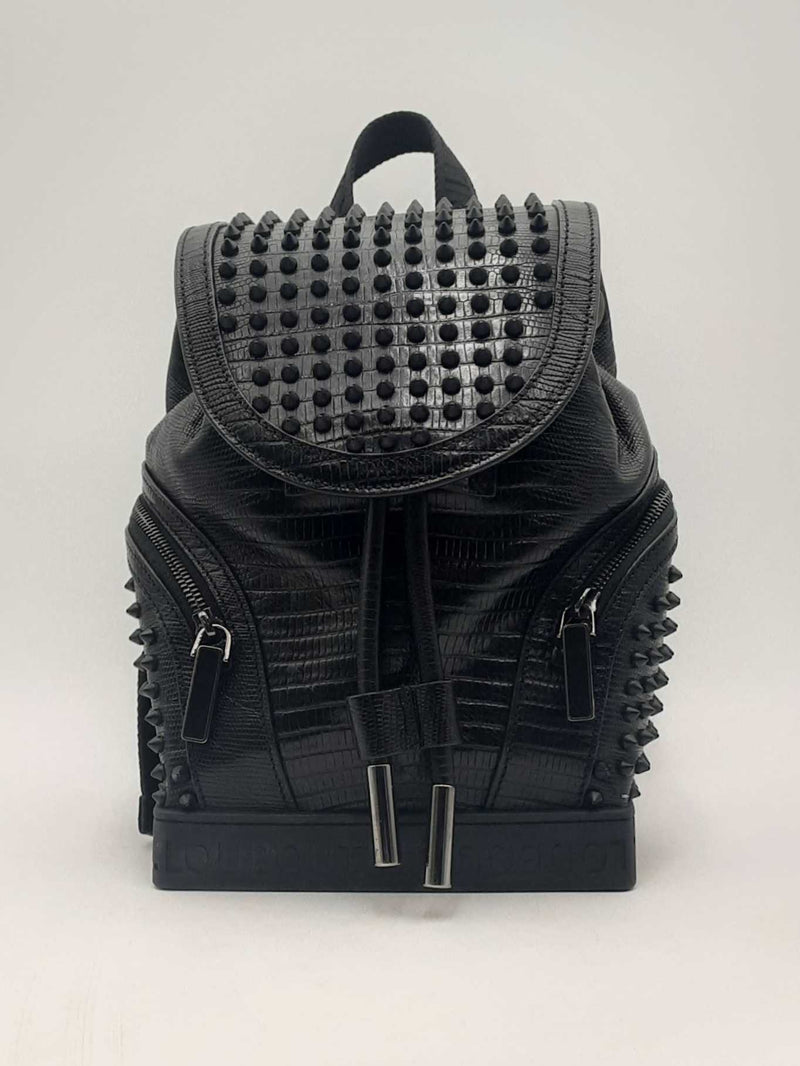 Christian Louboutin Explorafunk Crocodile Embossed Leather Backpack Eb0924pxzsa