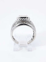 1.12 Cttw Diamond & 10k White Gold Square Halo Ring 5.4g Size 5.5 Fw0826przdu