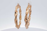 10k Yellow Gold Twist Hoop Earrings 4.1 Grams Eb0526lpxsa