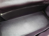 Hermes Jpg Kelly 42cm Raisin Purple Clemence Palladium Handbag Do0925lxzxzde