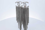 Chanel Crystal Embellished Cc Chain Drop Earrings 22.7 Grams Eb0626rrxde