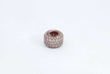 Pandora Rose Gold Plated Sparkling Pave Triple Row Charm 2.3 Grams Eb1024rdu