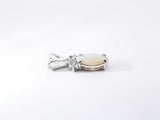 Diamond & Opal Art Deco Style Pendant In 14k White Gold 1.7 Grams Fw0426lxzdu