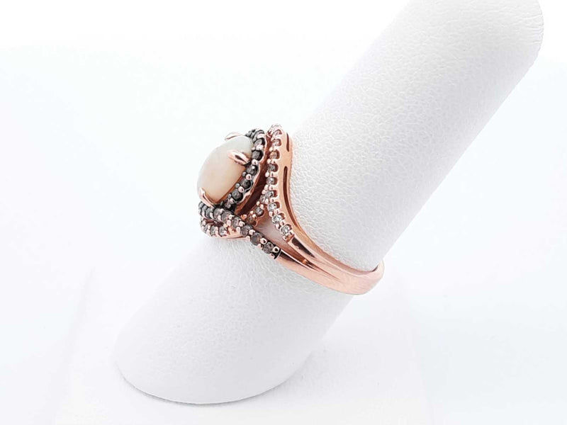 Le Vian Opal & Diamond 14k Strawberry Gold Ring 5.1 Grams Size 7 Fw0225wxzdu
