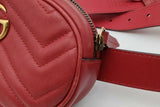 Gucci Gg Marmont Quilted Chevron Red Leather Belt Bag Size 85/34 Eb0926wxzsa