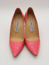 Jimmy Choo Hot Pink Patent Leather Pumps Size 36.5 Eb0626crsa