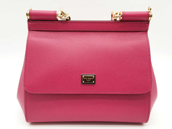 Dolce & Gabbana Sicily Fuschia Pink Saffiano Leather Crossbody Bag Do0425irxde