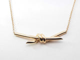 Tiffany & Co. Knot Pendant Necklace In 18k Gold 8.5 Grams 17 Inch Fw0826lxzxdu