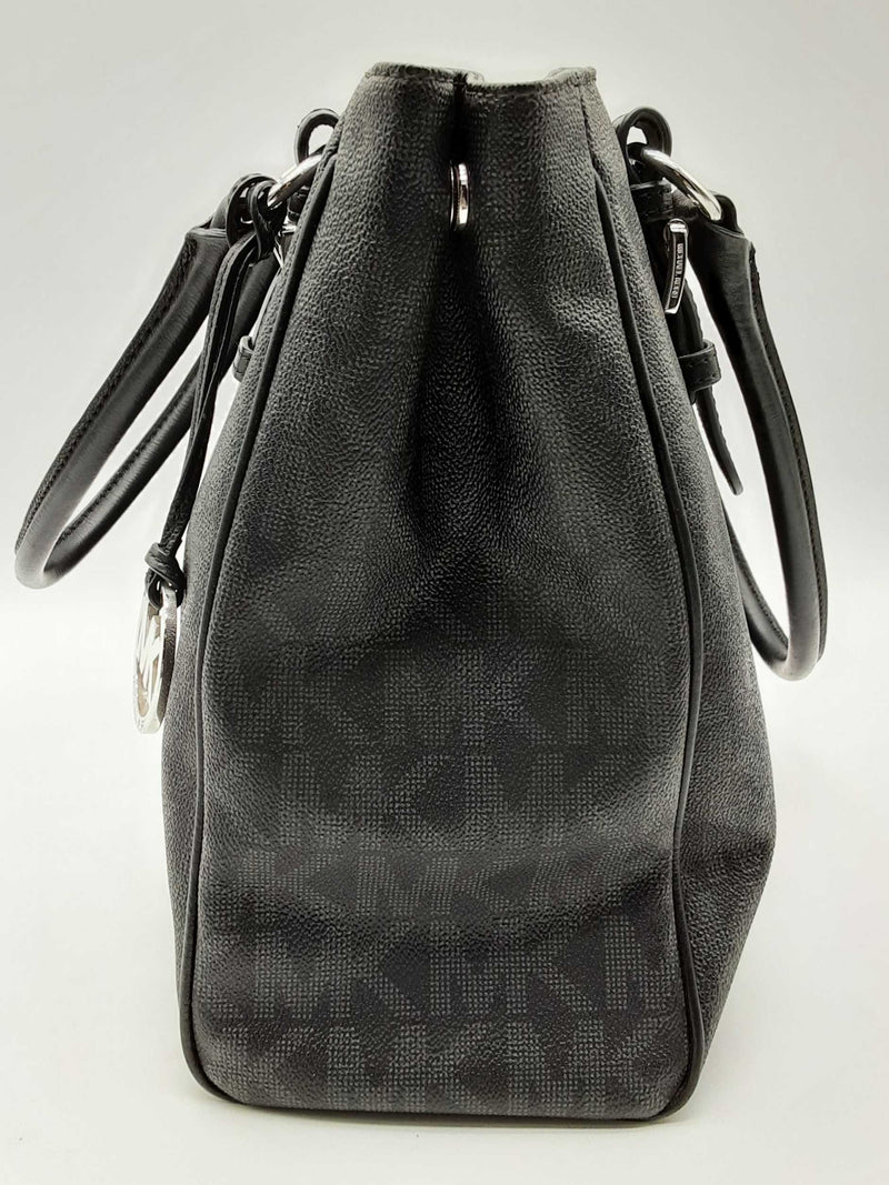 Michael Kors Jet Set Black Monogram Tote Bag Do1124cxde