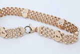 14k Gold Panther Link Bracelet With Heart Padlock Key Stations 7.5 In Eb826cxzde
