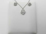 0.44 Dwt Lab Diamond Pendant Necklace & Earrings Ensemble Sterling Sliver Mk1225rzmia