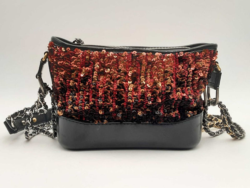 Chanel Small Sequin Gabrielle Bag Black Aa0825ozcrsa
