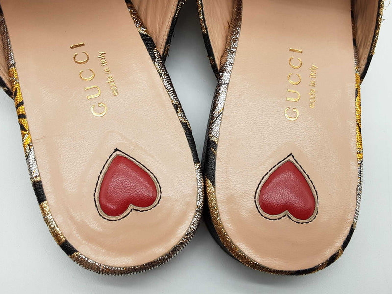 Gucci Princetown Horsebit Metallic Silver Gold Slip Ons Size Eu 37 Do0925oxzde