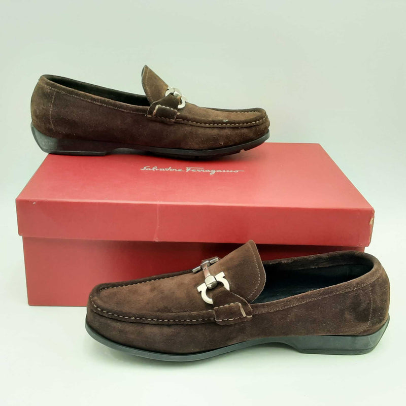 Salvatore Ferragamo Gerolamo Suede Leather Loafers Size 9 Hs0823oxzsa