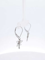 Diamond & 14k White Gold Dragonfly Leverback Earrings 1.6 Grams Fw0826lzxdu