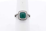 David Yurman Diamond & Green Onyx 925 Albion Ring 5.3 Grams Size 6.5 Eb1024lrxsa