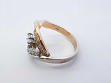 0.85 Cttw Diamond & 14k Two-tone Gold Wave Ring 5.9 Grams Size 7 Fw1025prxdu