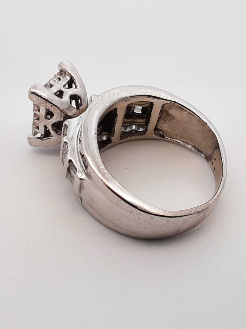 2.08 Cttw Mixed-cut Diamond & 10k White Gold Ring 8.6 Gram Size 7.75 Fw0625prxdu