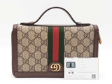 Gucci Ophidia Travel Case In Beige & Ebony Coated Canvas Fw0126wxzdu