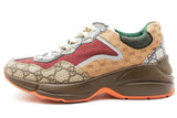 Gucci Rhyton Brick Red Gg Canvas Sneakers Size 38 Eb0725lxzdu