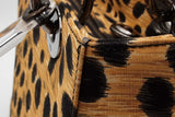 Christian Dior Leopard Print Canvas Lady Dior Top Handle Bag Eb0726exzsa
