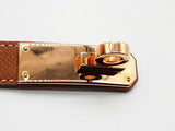 Hermes Kelly 18 Gold Brown Epsom Leather Adjustable Belt Do0526orxde